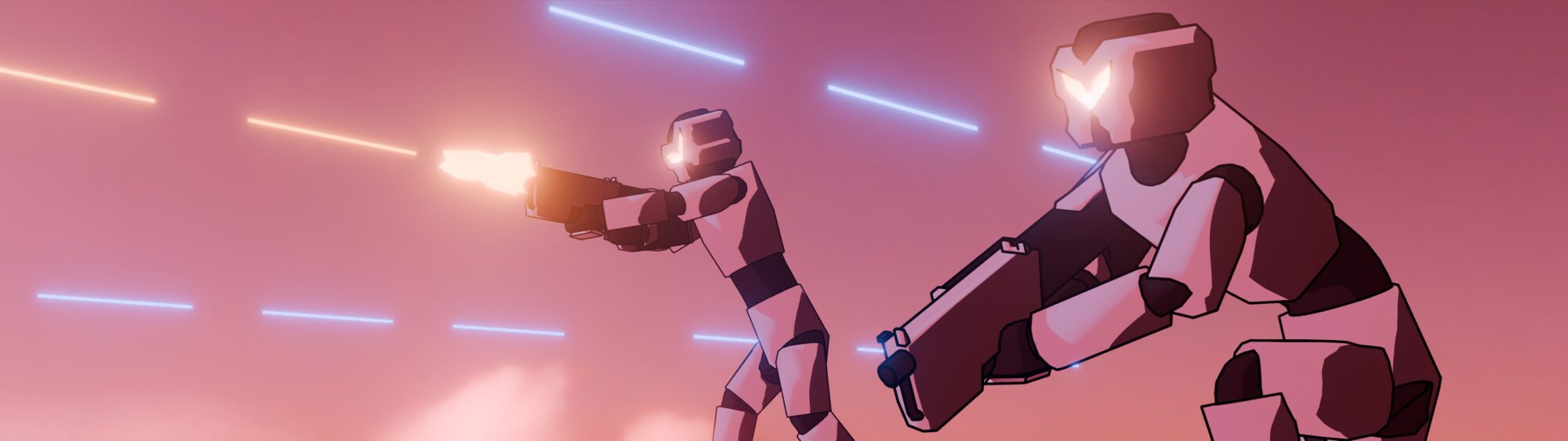 Stormtrooper-like soldiers in combat